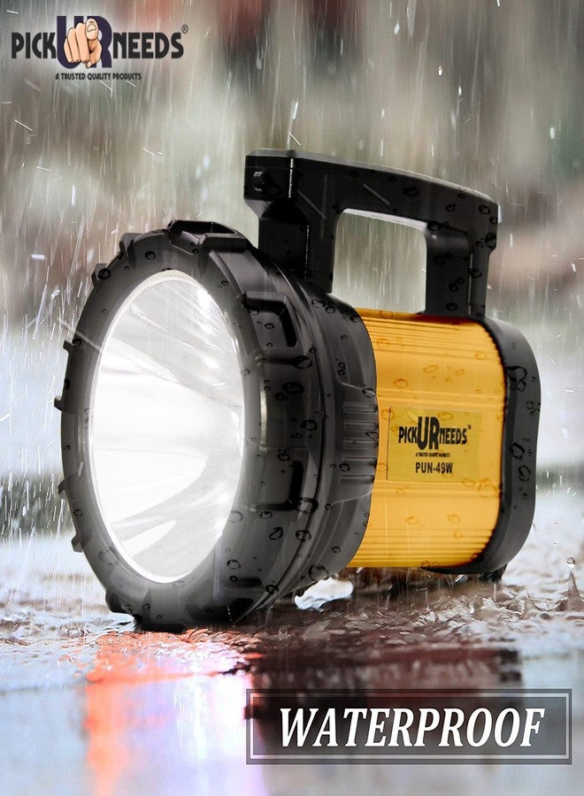 اختر احتياجاتك مصباح بحث طوارئ قابل لإعادة الشحن من Pick Ur Needs، مزود بإضاءة LED معدنية عالية الجودة، بقوة 100 واط، ومدى بعيد، وطاقة عالية (مقبض كامل). - Image 5